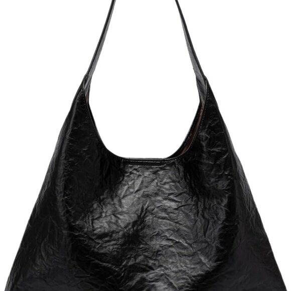 Hobo Purses for Women Texture Wrinkled Slouchy Shoulder Bag Vegan Leather Totes